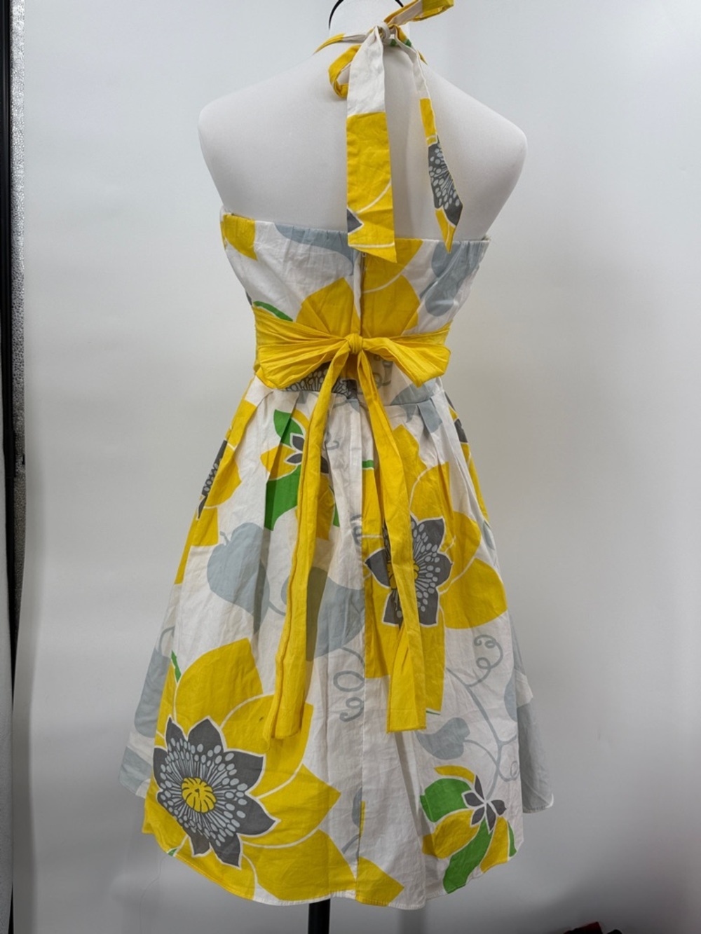City Triangles Size 13 Yellow Floral Halter Sun Dress Pinup Sweetheart Pin Up - Picture 3 of 11
